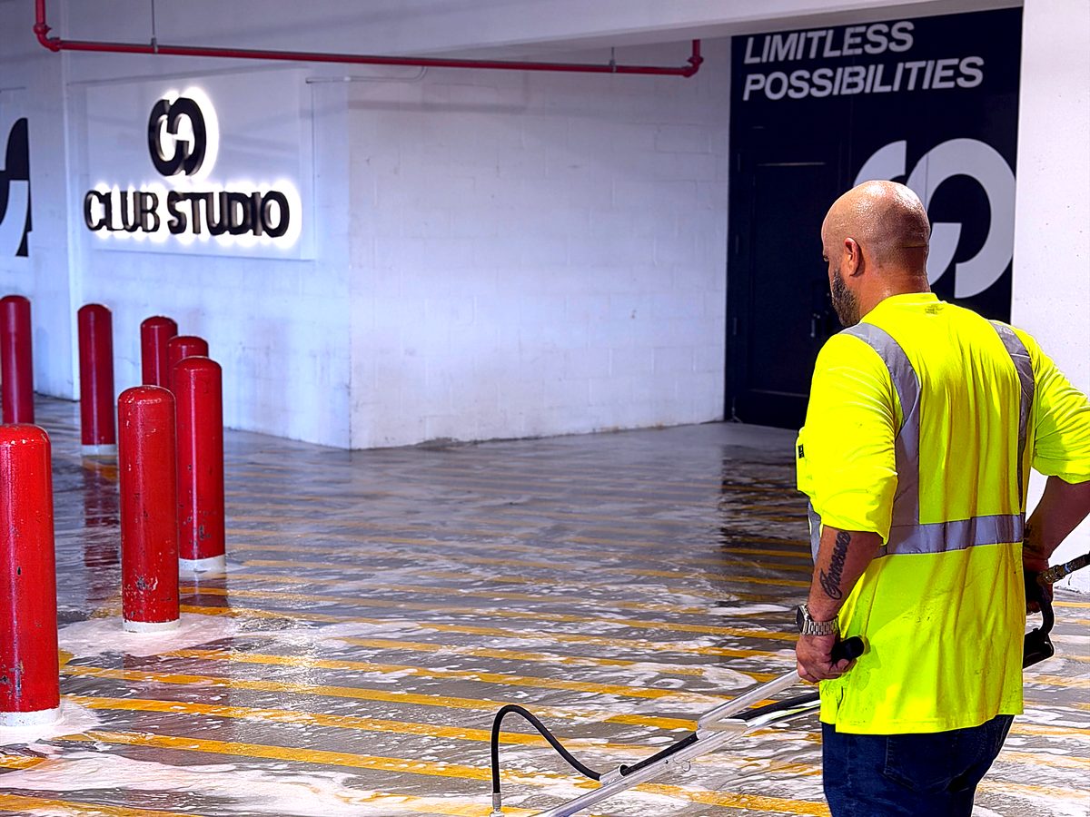 Commercial pressure washing with a surface cleaner